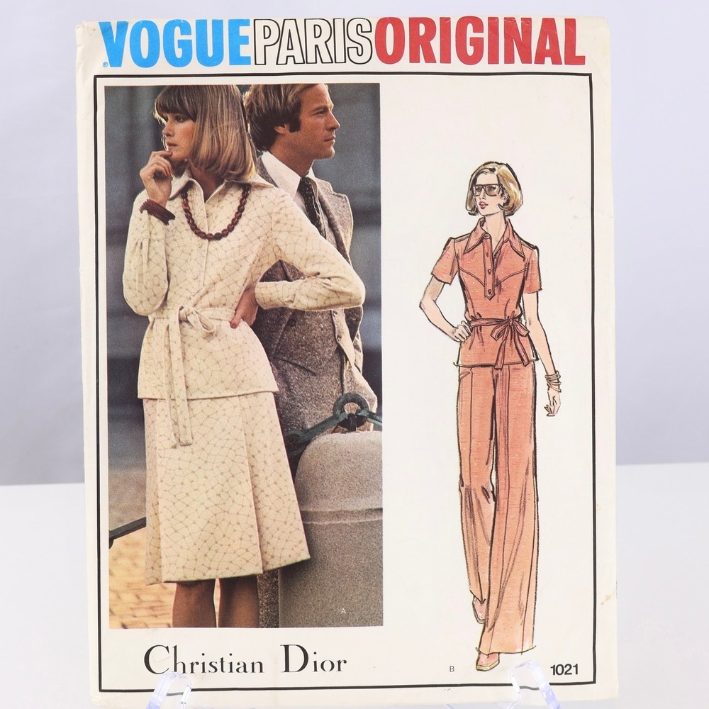 Vintage 70s Vogue Paris Original 1021 Christian Dior Pattern Size 14 Bust 36